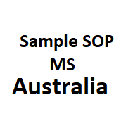 sample sop for ms masters in Australia