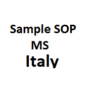 sample sop for ms masters in Italy